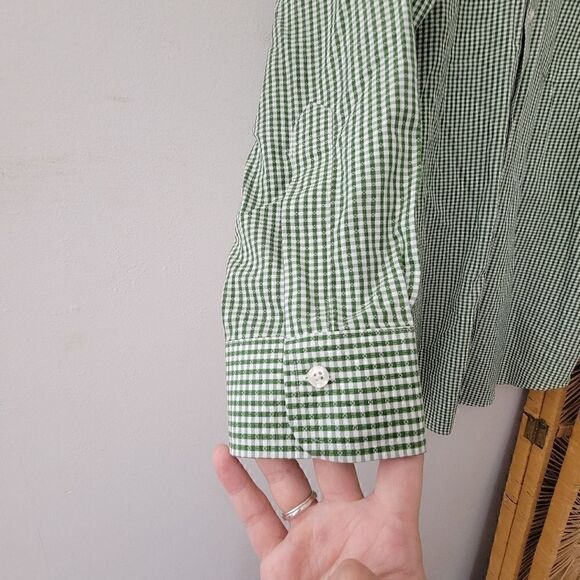Brooks Brothers Green Gingham Button Down Shirt 17 33 - Picture 7 of 8